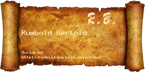 Rumbold Bertold névjegykártya
